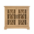 Buffet de rangement 2 portes vitrées MDF placage chêne naturel verre trempé 100 x 40 x 90 cm chêne naturel noir