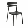 Chaise de salle à manger en contreplaqué plaqué frêne et acier peint noir 46 cm x 52 cm x 84 cm